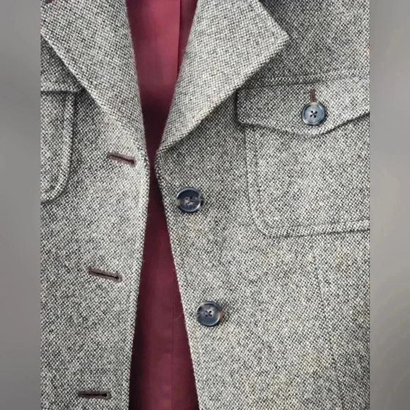 Ralph Lauren, herringbone pattern blazer Petite Size 4 Petite - Picture 2 of 7